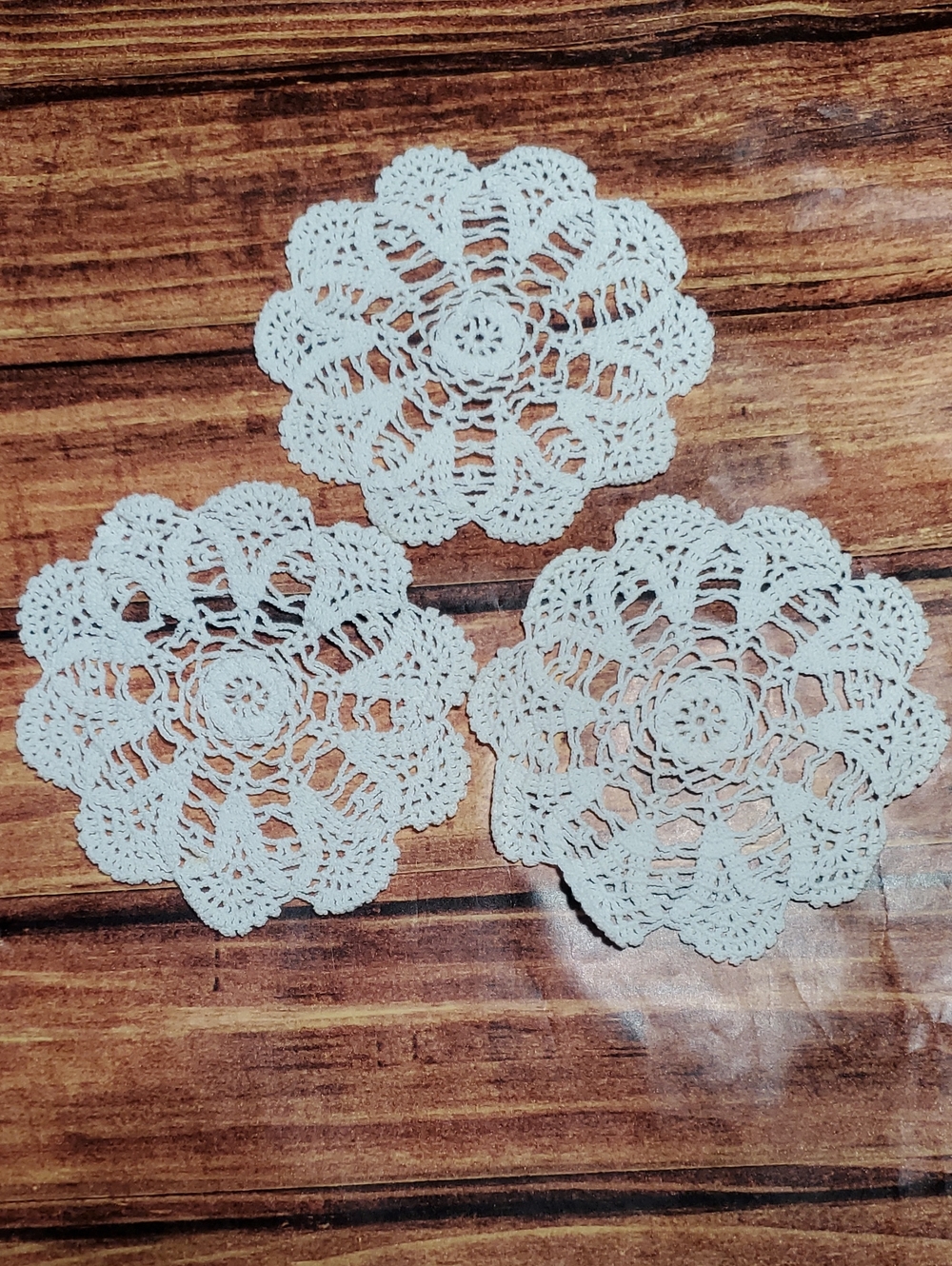 Handmade Crochet Doilies - White Set of 3